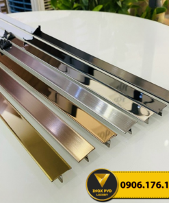 Nẹp inox chữ T Hải Phòng che khe nối vật liệu thẩm mỹ