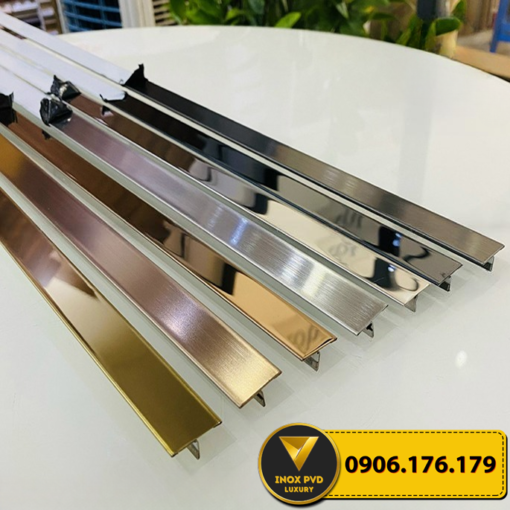Nẹp inox chữ T Hải Phòng che khe nối vật liệu thẩm mỹ