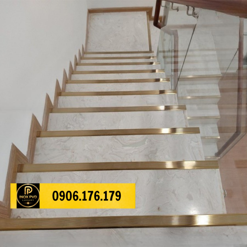 thi công nẹp inox chống trơn cầu thang hà nội hải phòng quảng ninh