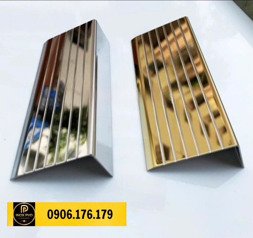Nẹp inox chống trơn lắp đặt cho cầu thang nhà phố tại Hà Nội Bắc Ninh Bắc Giang